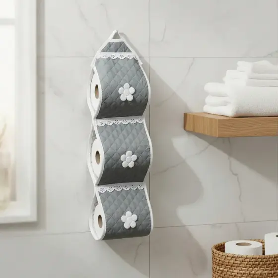 1 Porta De Papel Higiênico Matelado Avulso P/ 3 Rolos + brinde