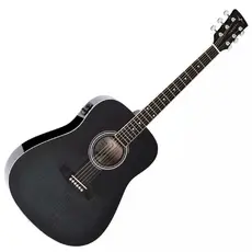 Violão Folk Elétrico Vck 380 Black Maple Flamed Vogga