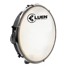 Pandeiro Profissional Luen 10 Abs Preto Pele Leitosa