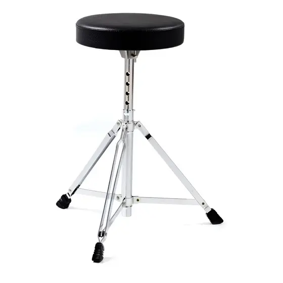 Banco Redondo Para Bateria Tr-25 Premium Ajustável 46-56cm 3 Pés Preto
