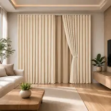 Cortina Linho Gaze com Blackout 5 m para Trilho Suíço Duplo
