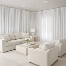 Cortina Linho Gaze Flame 4 m com Blackout 80% para Trilho Suíço