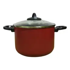 Panela Antiaderente Vermelho E Caldeirão De Arroz E Feijão