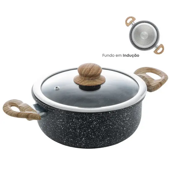 Panela Caçarola Antiaderente Cerâmica 20cm Cooktop Fogão Indução Wolff Avulsa
