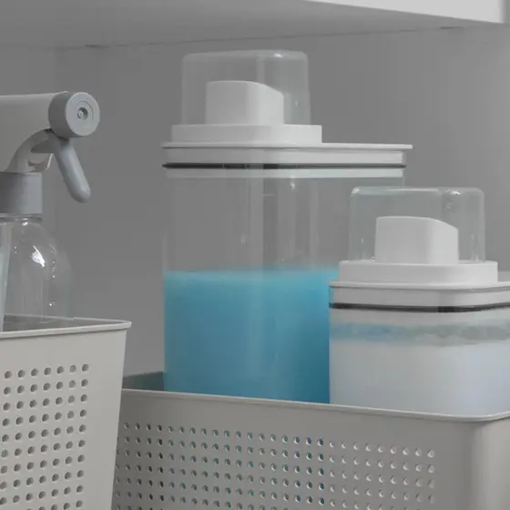 Dispenser Pote Medidor Hermético Porta Produtos Limpeza Organizador Lavanderia 2,3L
