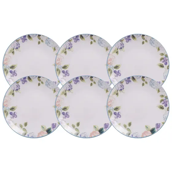Jogo Pratos De Sobremesa Kit 6 Peças Porcelana 19cm Aura Tramontina