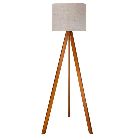 Abajur De Madeira Rustico Tripe Lindo Alto Decorativo Bivolt