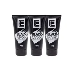 Kit 3 Máscara Facial Removedora de Cravos Black Mask Evolution Barber 140g