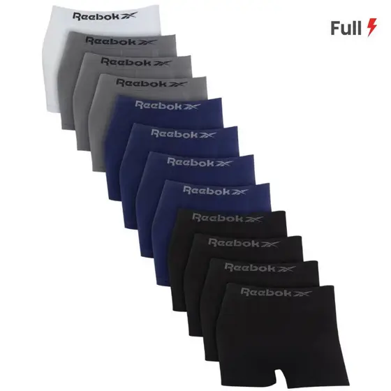 Kit 12 Cueca Boxer Microfibra Sem Costura Sortidas Kit Cueca Box Premium Cueca Masculina Reebok