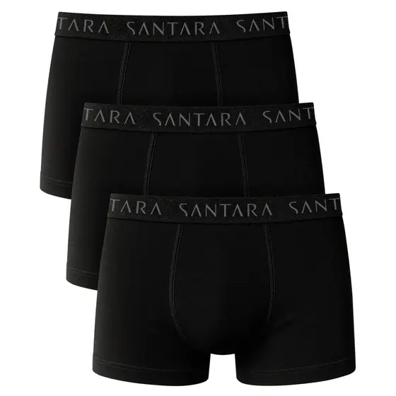 Kit com 3 Cuecas Boxer Algodão Egípcio Premium Adulto Masculino Santara