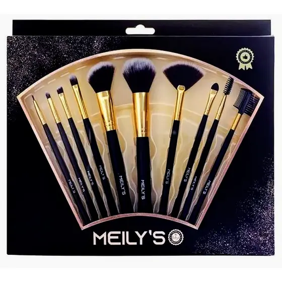 Kit Pincel De Maquiagem Profissional Meilys C/ 10