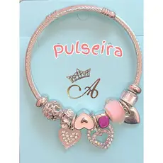 Pulseira com pingente - aço inoxidável
