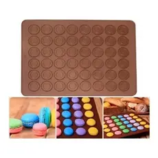 Tapete Silicone 48 Cavidades para Macarons, Bem-Casado e Doces | Antiaderente e Reutilizável