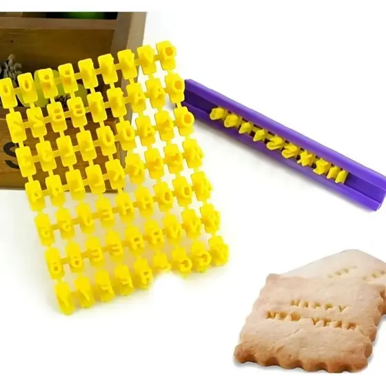 Carimbo Mini Marcador Numero Letra Biscoito Pasta Americana