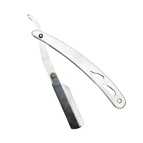 Navalha Navalhete Cromada Inox Profissional Para Cabelo Acabamento