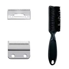 Lamina Aço Fade compativel com wahl kemei wmark Kit Com Escovinha Degrade Disfarce limpeza Pro