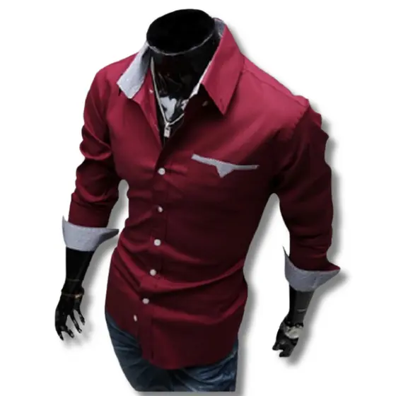 Camisa Social Masculina Manga Longa Slim Fit Nacional