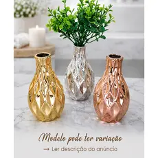 Vaso Decorativo em Cerâmica Rose, Dourado ou Prata