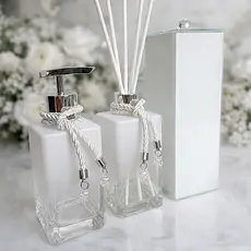 Kit Lavabo Square Branco Degrade Saboneteira e Aromatizador com Porta Escova