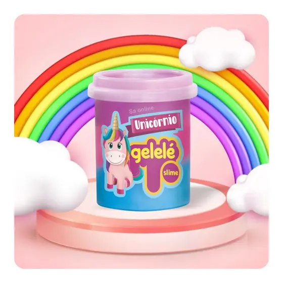 Slime Gelelé Unicórnio 152g Massinha Para Modelar Colorido - Unidade