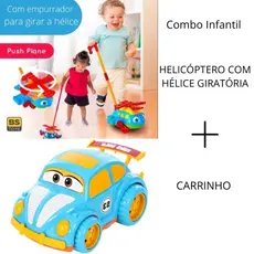 Helicóptero de empurrar e carrinho 2 Brinquedos. Infantil Divertido - Bs Toys para bebê