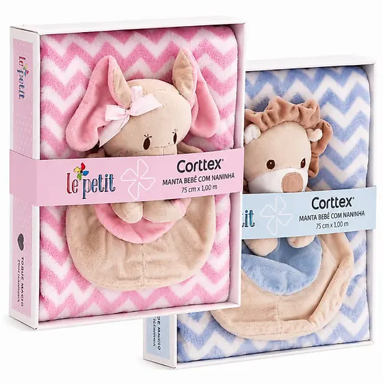 Manta com naninha ou sem naninha macia infantil bebê menino/menina rosa azul microfibra
