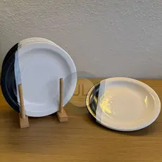 Jogo De Prato Sobremesa 19,5 cm ceramica preto café chá mesa posta envio imediato