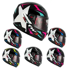 Capacete Lançamento FW3 GTX STAR Integral Fechado Viseira Cristal Óculos Escuros Interno Proteção UV Cores Brilho