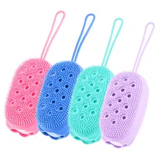 Bucha Esponja Banho Silicone Esfoliante Corporal Suave Limpeza da Pele Cor Aleatória