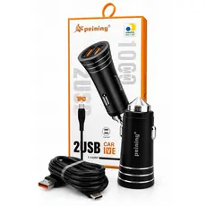 Kit Carregador Turbo Veicular USB 3.AMP carga rápido com cabo USB x tipo C