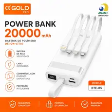Power Bank 20000mAh Carregador Portátil Universal Carga Rápida Android iPhone