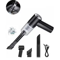 Aspirador De Pó Preto Usb Portátil Completo Linha Premium Carro 3 em 1