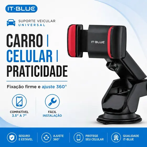 Suporte Celular Veicular Carro Ventosa Forte Não Cai Universal Painel GPS