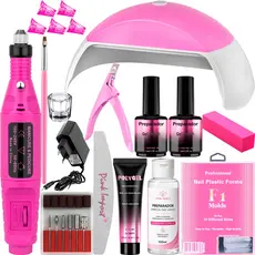 Kit Polygel Completo Cabine Mini G 48W LED UV Unhas Poligel Lixadeira Elétrica Caneta Manicure