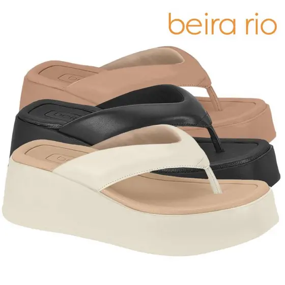 Sandália Tamanco Feminino Beira Rio Calce Fácil Branco Off Confortável Original