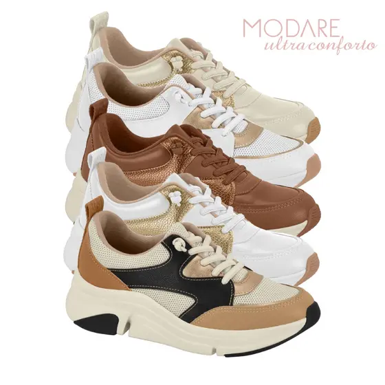 Tênis Feminino Modare Ultraconforto Casual Calce Fácil Estiloso Confortável Original