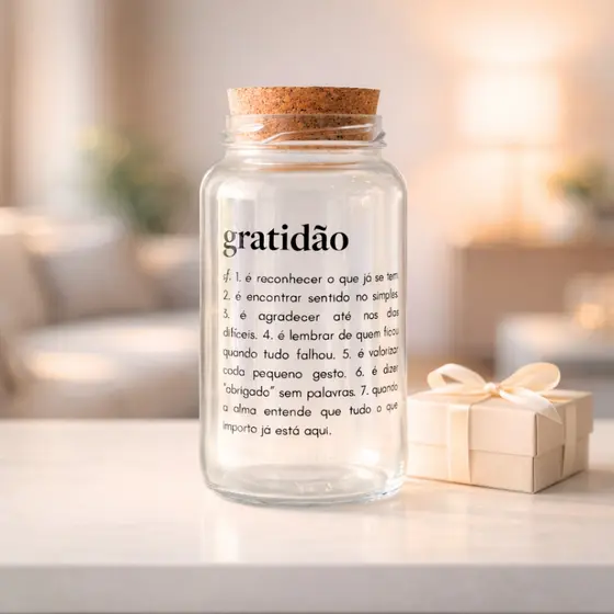 Pote de Vidro Amor, Gratidão e Amizade 810ml | Lembrancinha, Presente, Biscoitos, Bombons, Pote Decorativo | Avulso/Kit