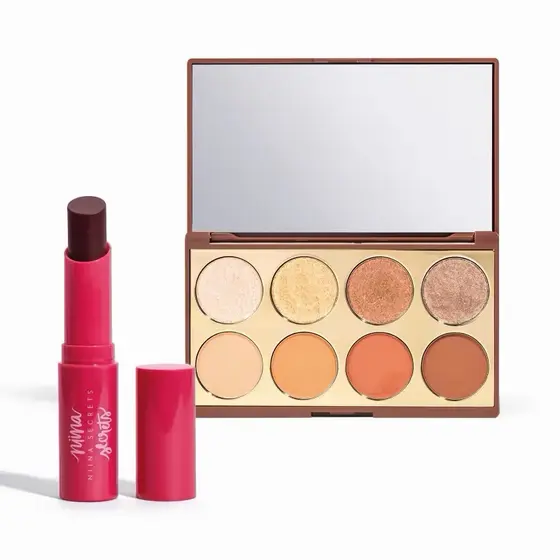 Kit Eudora Niina Secrets: Palette de Sombras Neutrals + Hidra Balm Vinho (2 Produtos)