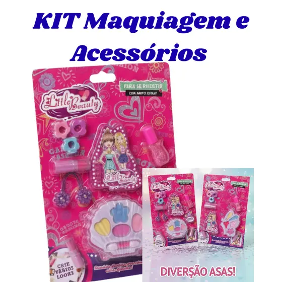 💖 Kit de Maquiagem Infantil Little Beauty - Estojo Completo & Acessórios