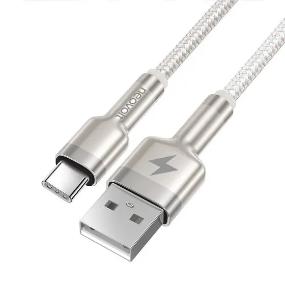 Cabo Tipo-C x USB Turbo 60W de 2 Metros com Acabamento em Tecido Trançado - Neovolt