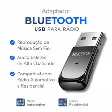 Adaptador Receptor Bluetooth Veicular Car Connect Usb Musica Som Chamada Carro Hrebos AD-215