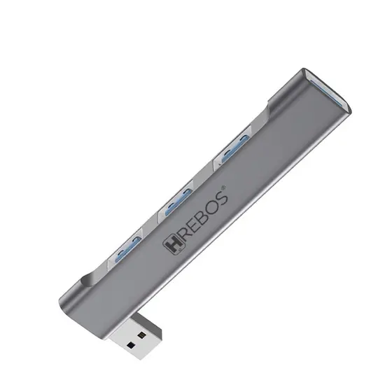 Adaptador Hrebos HUB AD203 LateralLink 4 Portas Conector Micro USB V8 Para PC E Laptop Receptor