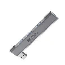 Adaptador Hrebos HUB AD203 LateralLink 4 Portas Conector Micro USB V8 Para PC E Laptop Receptor