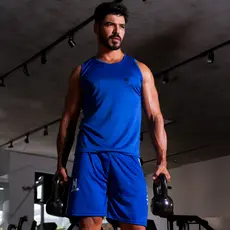 Conjunto Camiseta Regata e Short  Dry Fit Masculina - Casual - Treino - Academia - Esportes - Exercícios - Corrida
