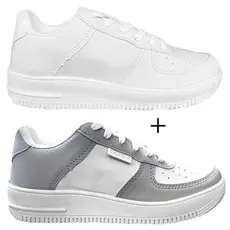 Kit 2 Pares Tênis Feminino Masculino Plataforma Ominin Casual Academia Original