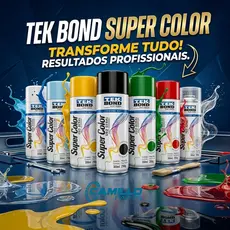 Tinta Spray Uso Geral 350ml Tekbond Secagem Rapida Todas as Cores Metal Madeira Ferro MDF