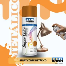 Tinta Spray Aerossol Tekbond Metálica Super Color Cobre Metálico 350ml 250g