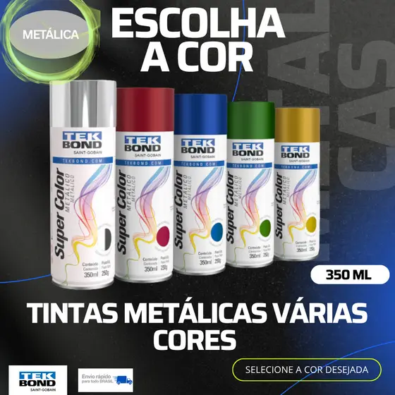 Tinta Spray 350ml Uso Geral Todas As Cores Multiuso Pintura Metálica