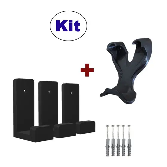 Kit Suporte De Parede Para Console PS4 Slim + Suporte Para Controle PS4 De Parede