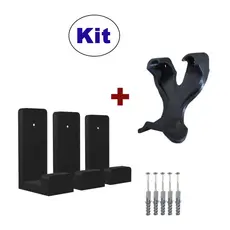 Kit Suporte De Parede Para Console PS4 Slim + Suporte Para Controle PS4 De Parede